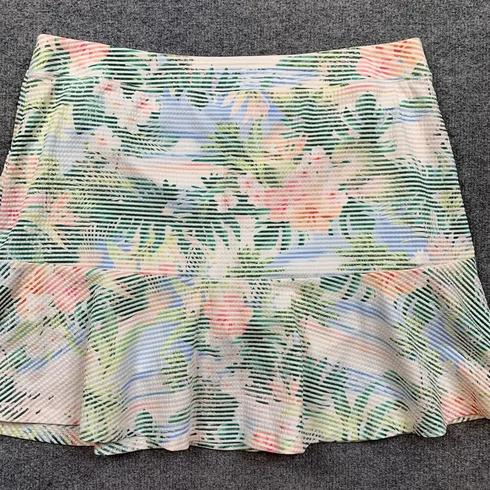 Tommy Bahama Skort Women Medium IslandZone Abby CostaWave Ocean Vida Seersucker
